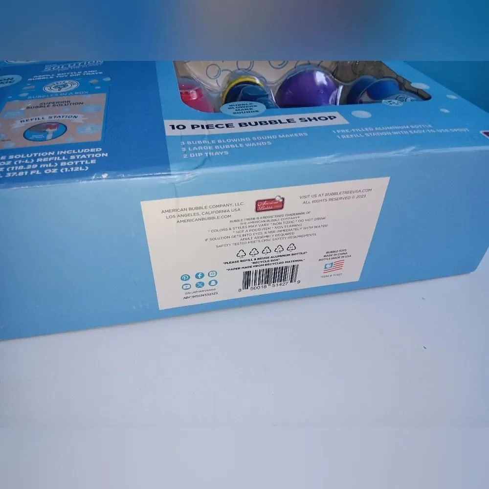 American Bubble Company Bubble Tree Non-Toxic 10-Piece Bubble Shop NWOT